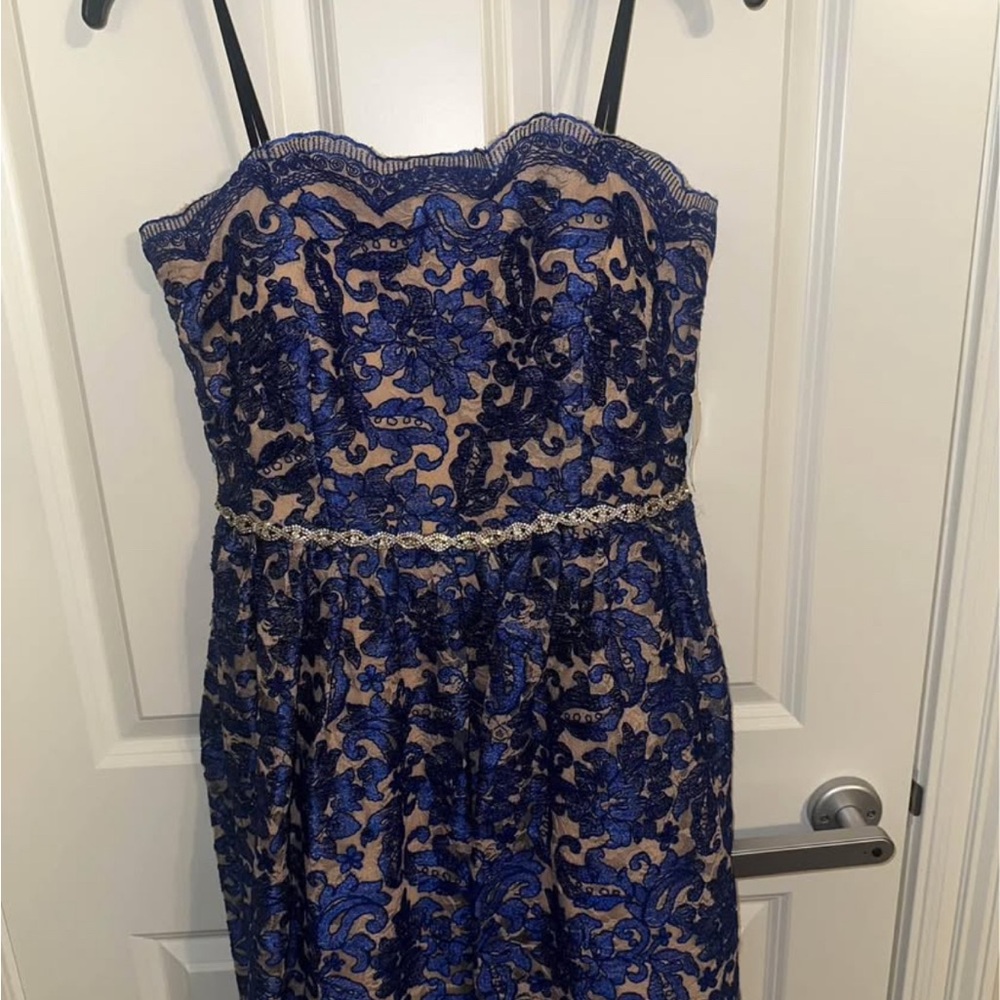 Elegant Blue Lace Dress